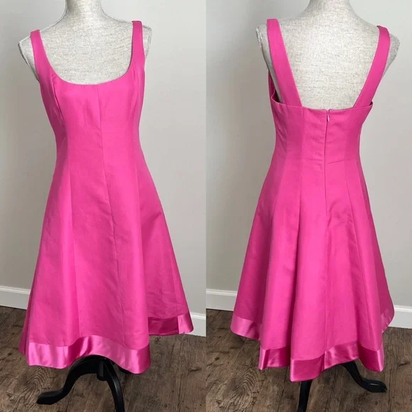 J. Crew | Dresses | Jcrew Classic Barbie Pink Satin Trim Fit And Flare  Tulle Party Dress Size 6 | Poshmark